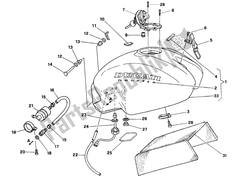 Todas las partes para Depósito De Combustible de Ducati Monster 750 1996