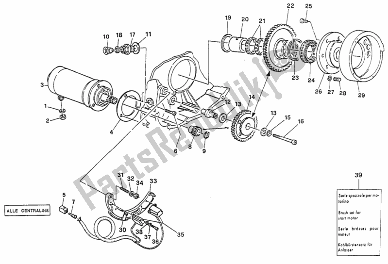 Tutte le parti per il Generatore - Motore Di Avviamento del Ducati Monster 750 1996