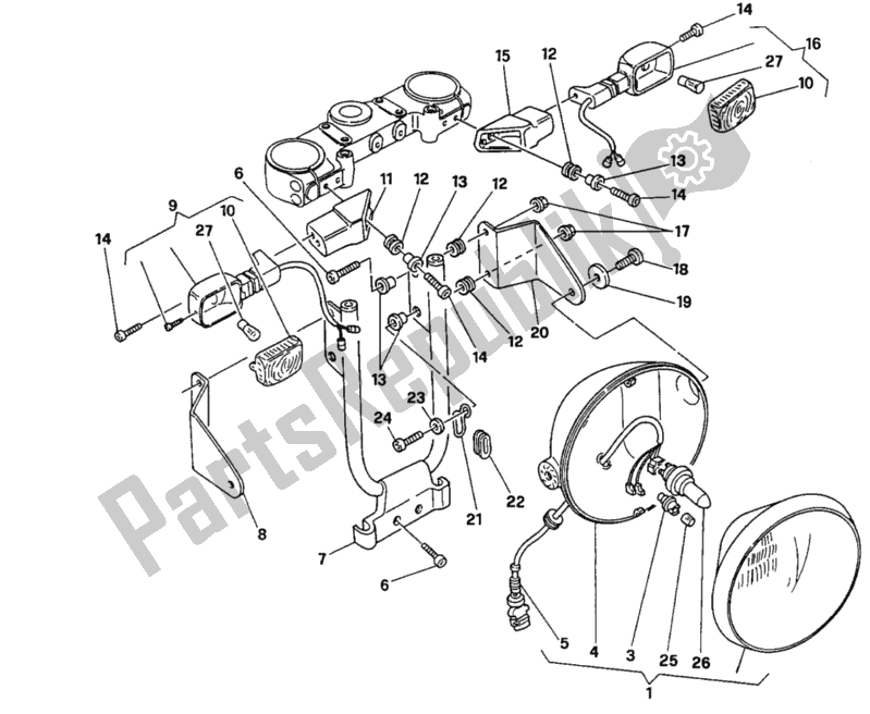 Tutte le parti per il Faro del Ducati Monster 750 1996