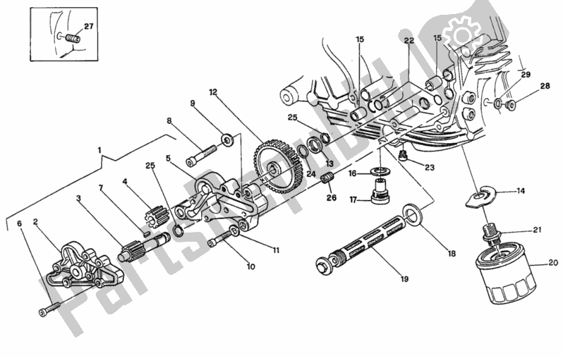 Tutte le parti per il Pompa Dell'olio - Filtro del Ducati Monster 750 1996