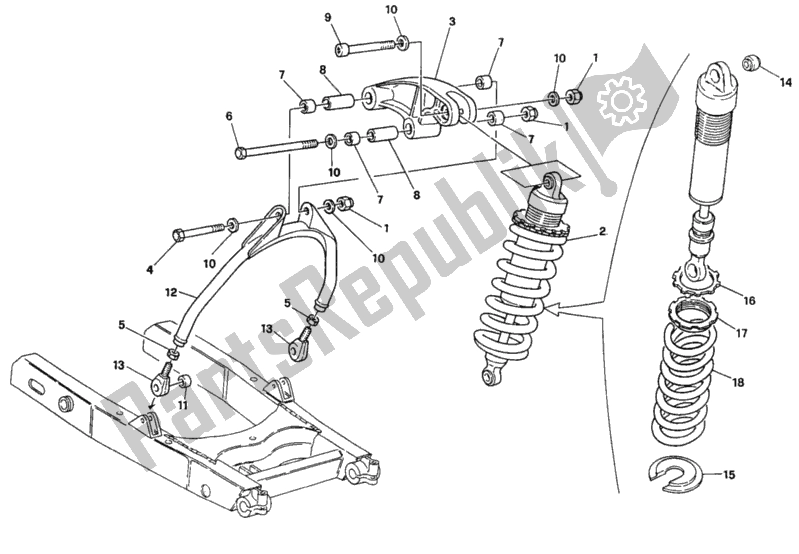 Todas las partes para Amortiguador Trasero de Ducati Monster 750 1996