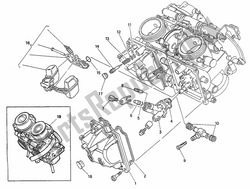 Tutte le parti per il Carburatore del Ducati Monster 750 1997