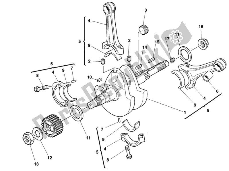 Tutte le parti per il Albero A Gomiti del Ducati Monster 750 1997