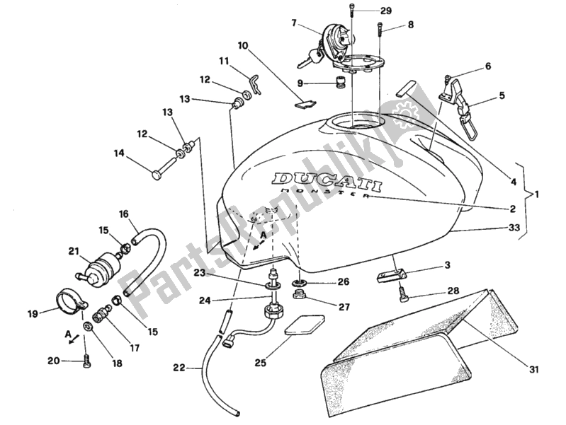 Todas las partes para Depósito De Combustible de Ducati Monster 750 1997