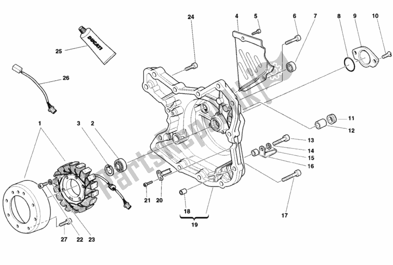 Tutte le parti per il Coperchio Del Generatore del Ducati Monster 750 1998