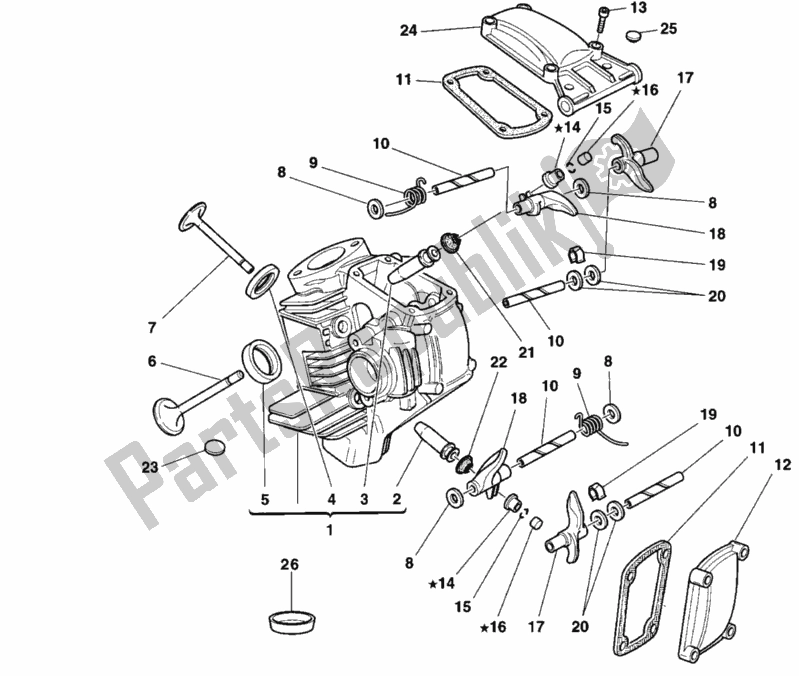 Tutte le parti per il Testata Orizzontale del Ducati Monster 750 1998