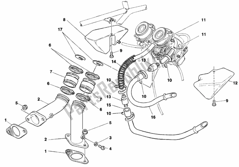 Todas las partes para Colector De Admisión de Ducati Monster 750 1998