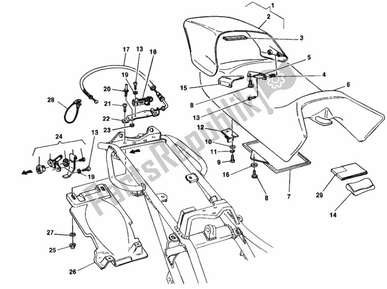 Tutte le parti per il Posto A Sedere del Ducati Monster 750 1998