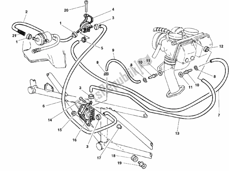 Alle onderdelen voor de Benzine Pomp van de Ducati Monster 750 1999