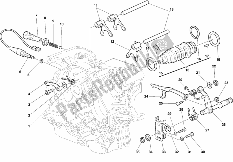 Tutte le parti per il Meccanismo Di Cambio Marcia del Ducati Monster 750 1999