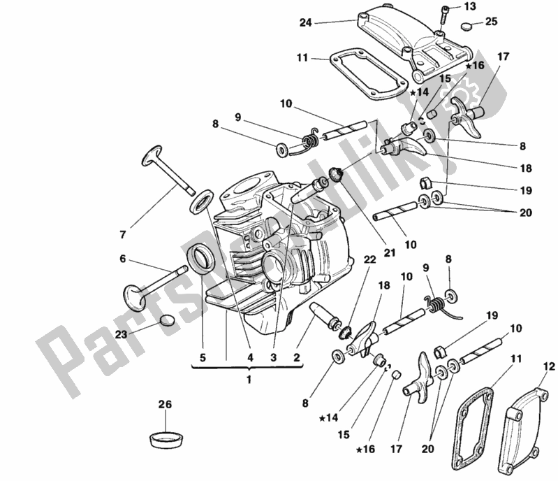 Tutte le parti per il Testata Orizzontale del Ducati Monster 750 1999