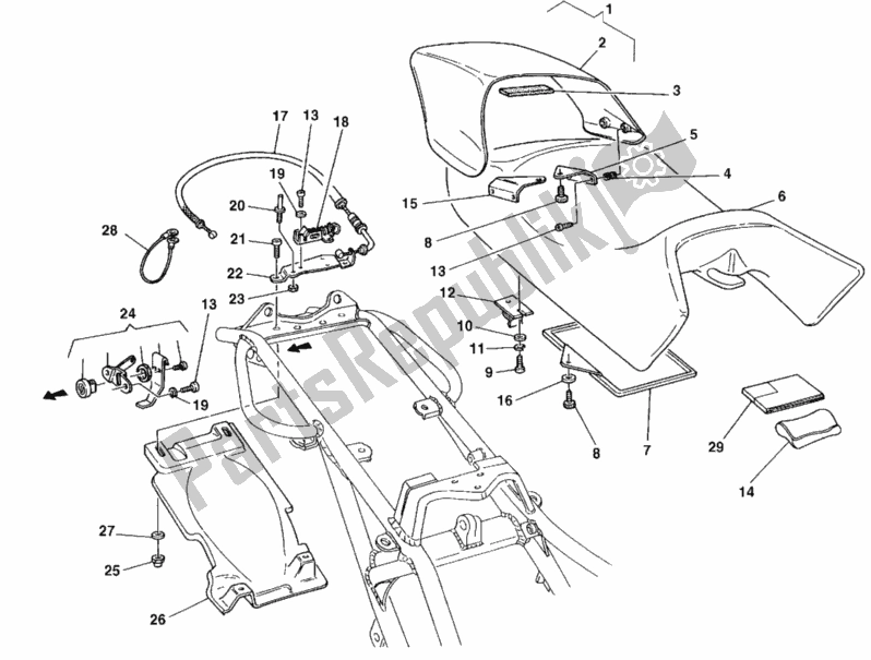 Tutte le parti per il Posto A Sedere del Ducati Monster 750 1999