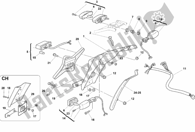 Tutte le parti per il Fanale Posteriore del Ducati Monster 750 1999