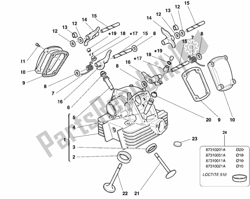 Todas las partes para Culata Vertical de Ducati Monster 750 1999