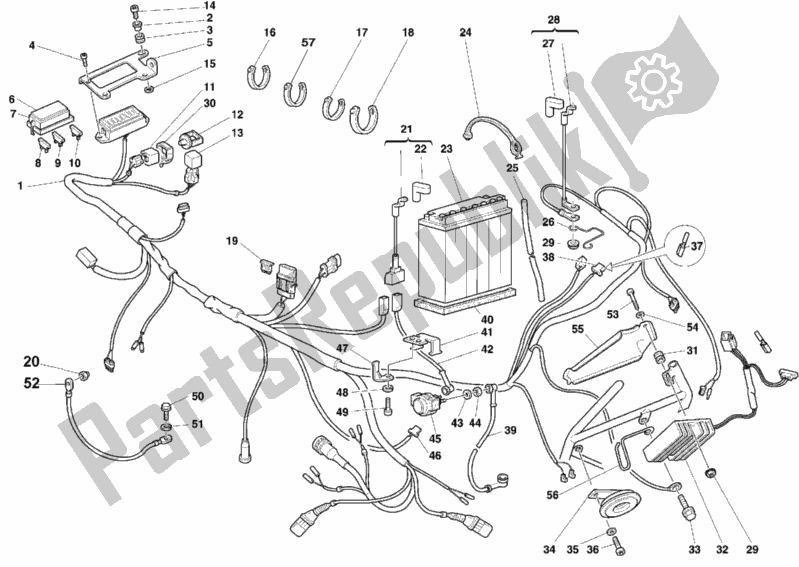 Tutte le parti per il Cablaggio Elettrico del Ducati Monster 750 1999