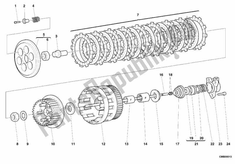 Todas as partes de Embreagem do Ducati Monster 750 2000