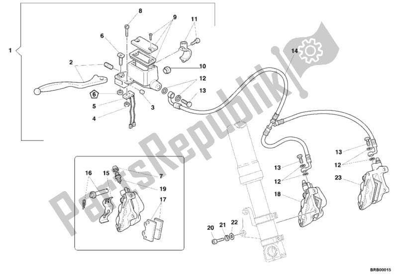 Todas las partes para Sistema De Freno Delantero de Ducati Monster 750 2000