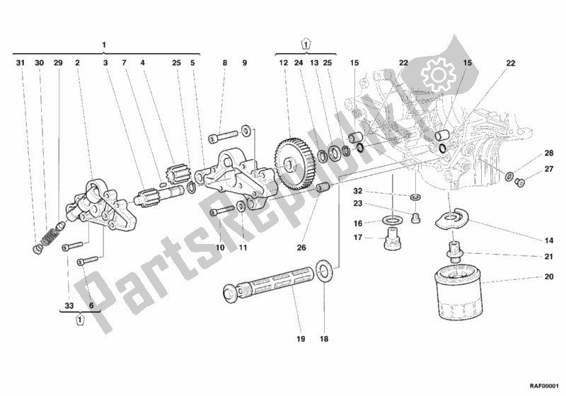 Tutte le parti per il Pompa Dell'olio - Filtro del Ducati Monster 750 2000