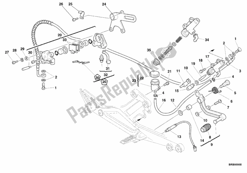 Todas las partes para Sistema De Freno Trasero de Ducati Monster 750 2000