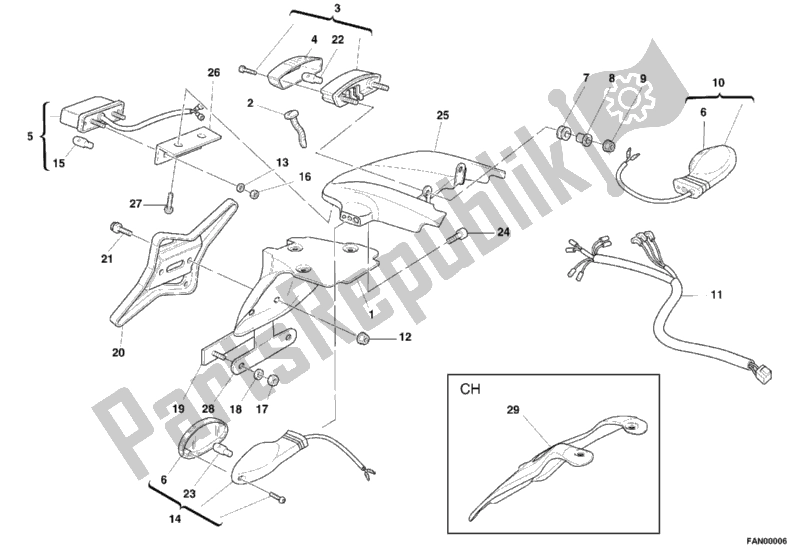 Todas las partes para Luz De La Cola de Ducati Monster 750 2000