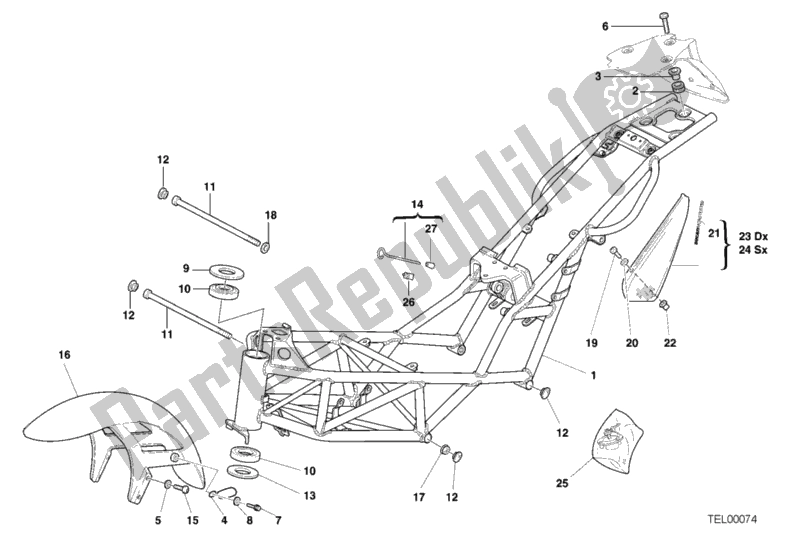 Wszystkie części do Rama Ducati Monster 750 2001