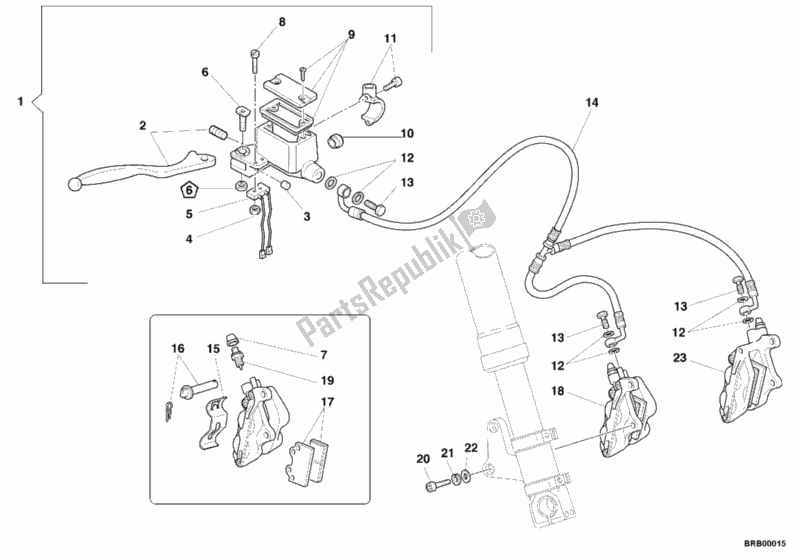 Alle onderdelen voor de Voorremsysteem van de Ducati Monster 750 2001