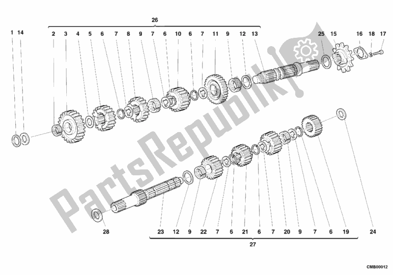 Todas las partes para Caja De Cambios de Ducati Monster 750 2001