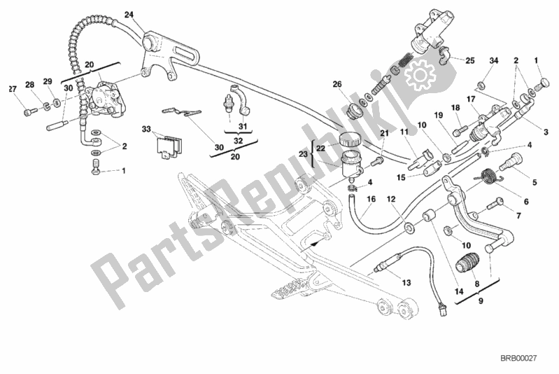 Todas las partes para Sistema De Freno Trasero de Ducati Monster 750 2001