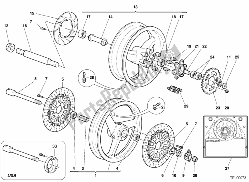 Todas las partes para Ruedas de Ducati Monster 750 2001