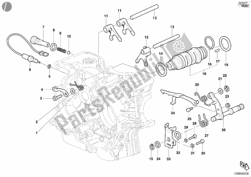 Todas las partes para Mecanismo De Cambio De Marcha de Ducati Monster 750 2002