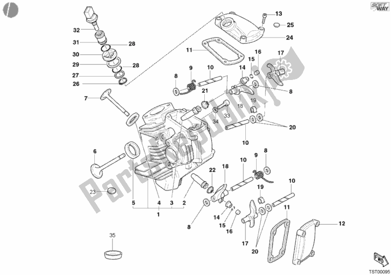 Todas las partes para Culata Horizontal de Ducati Monster 750 2002