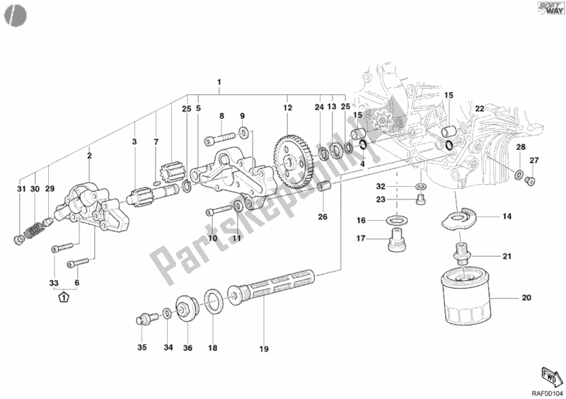 Todas las partes para Bomba De Aceite - Filtro de Ducati Monster 750 2002