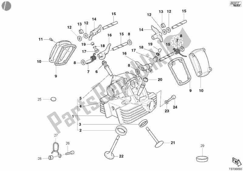 Todas las partes para Culata Vertical de Ducati Monster 750 2002