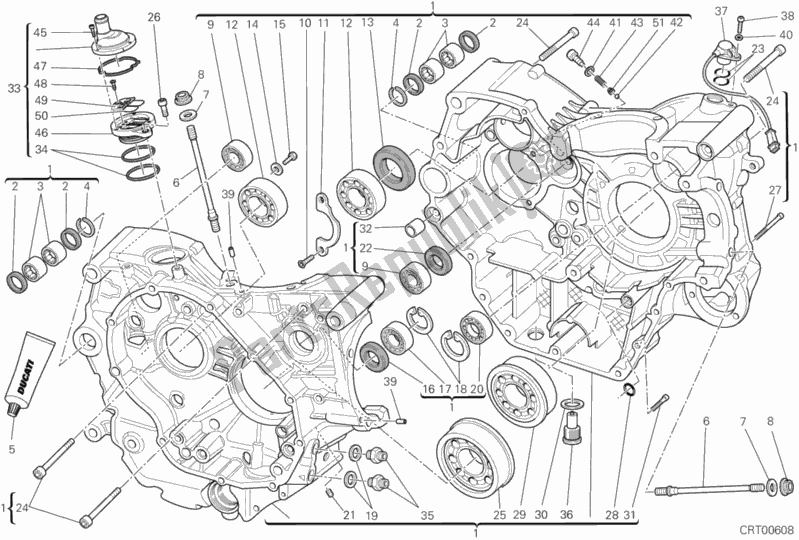 Alle onderdelen voor de Carter van de Ducati Monster 795 2012
