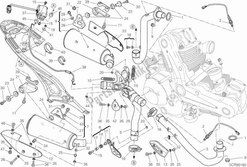 Toutes les pièces pour le Système D'échappement du Ducati Monster 795 2012