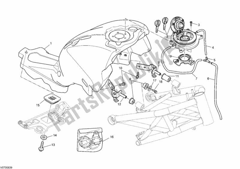 All parts for the Fuel Tank of the Ducati Monster 795 2012