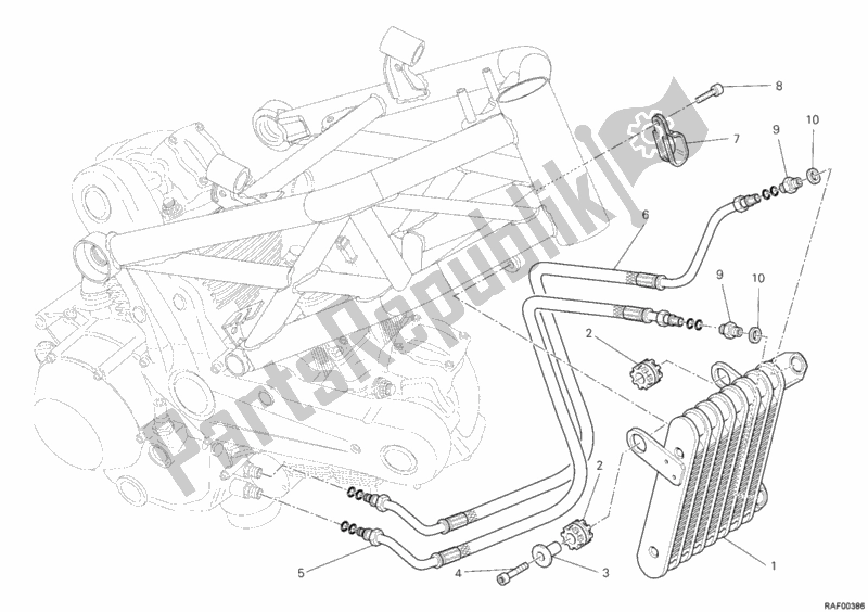 All parts for the Oil Cooler of the Ducati Monster 795 2012