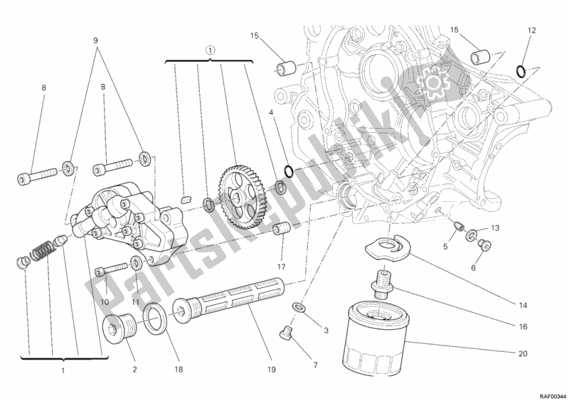 Tutte le parti per il Pompa Dell'olio - Filtro del Ducati Monster 795 2012