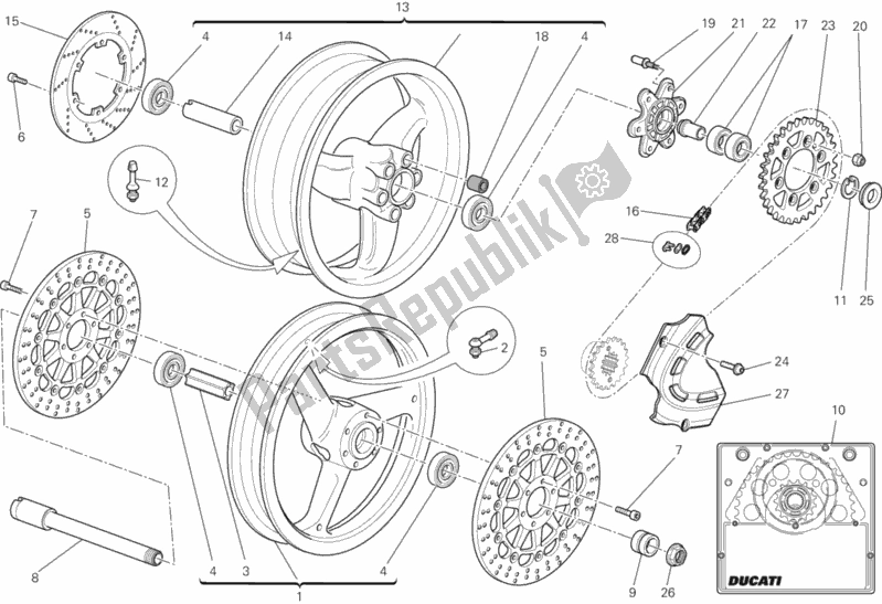 Tutte le parti per il Ruote del Ducati Monster 795 2012