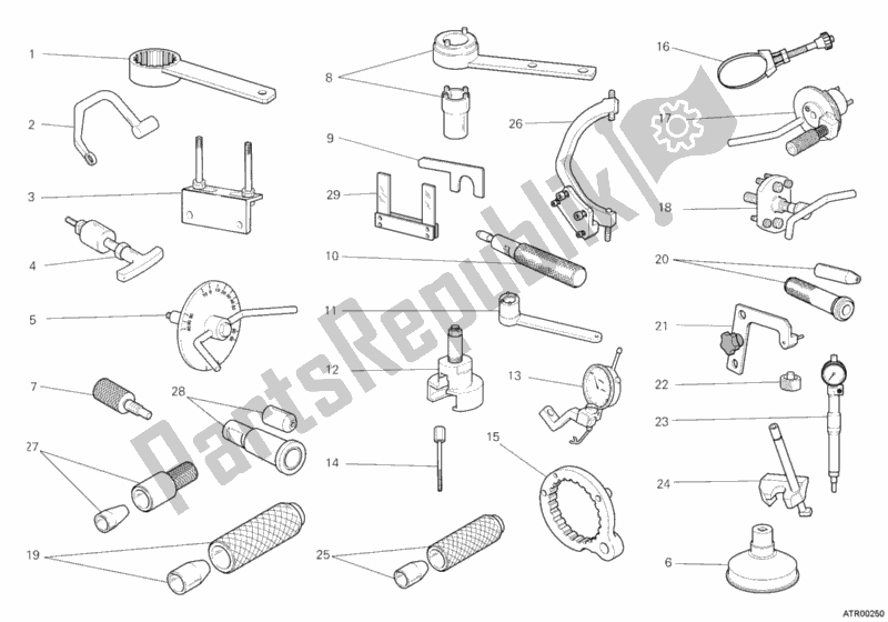 Todas as partes de Ferramentas De Serviço De Oficina, Motor do Ducati Monster 795 2012