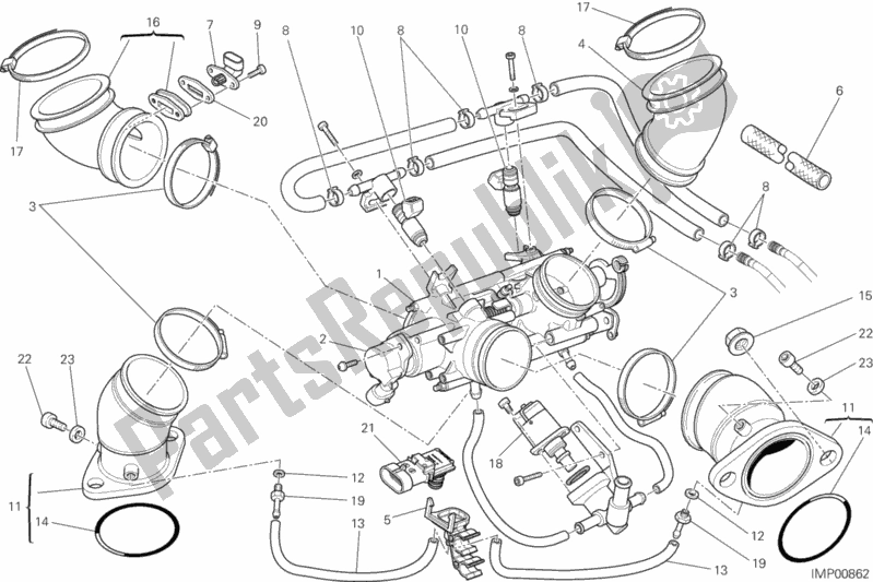 Tutte le parti per il 016 - Corpo Farfallato del Ducati Monster 795 2013