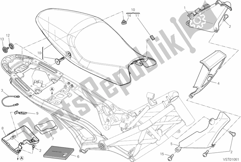 Tutte le parti per il 037 - Sedile del Ducati Monster 795 2013