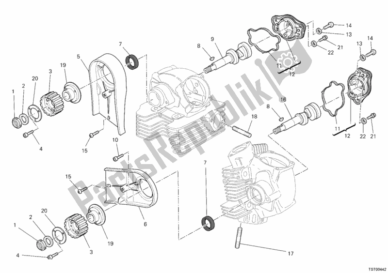 All parts for the Camshaft of the Ducati Monster 795 2013