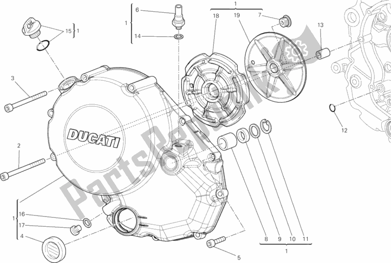 Tutte le parti per il Coperchio Frizione del Ducati Monster 795 2013