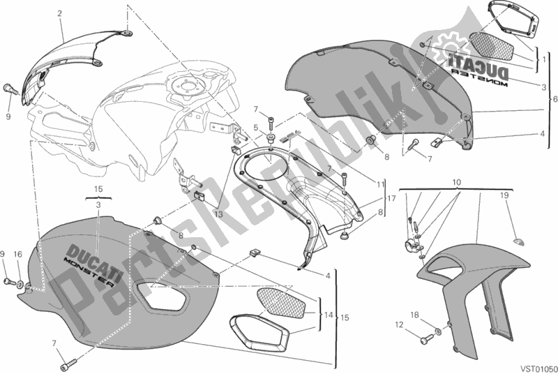 Tutte le parti per il Carenatura del Ducati Monster 795 2013