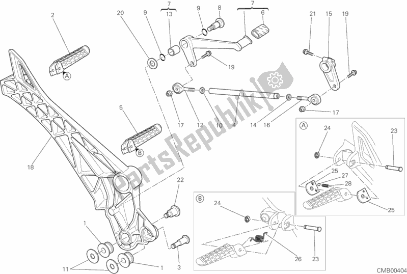 Toutes les pièces pour le Repose-pieds, Gauche du Ducati Monster 795 2013