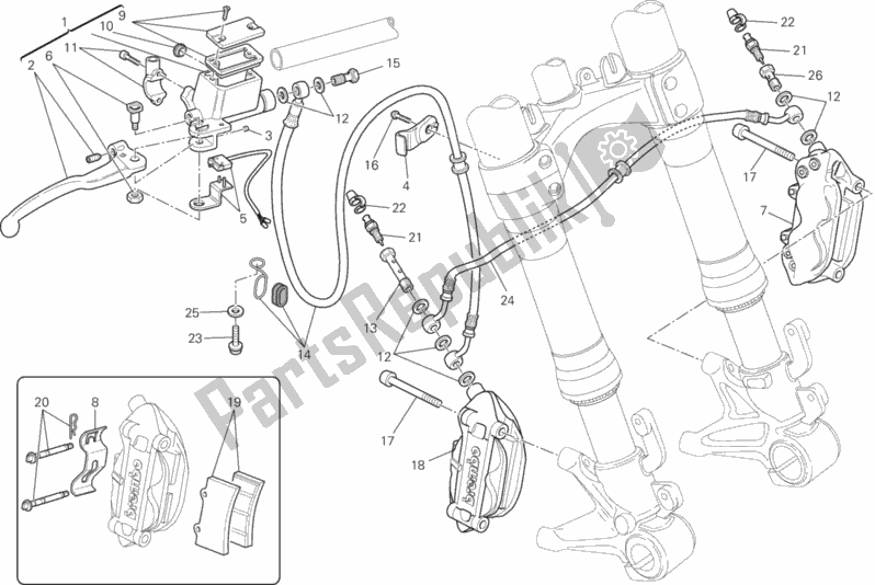 Tutte le parti per il Sistema Frenante Anteriore del Ducati Monster 795 2013