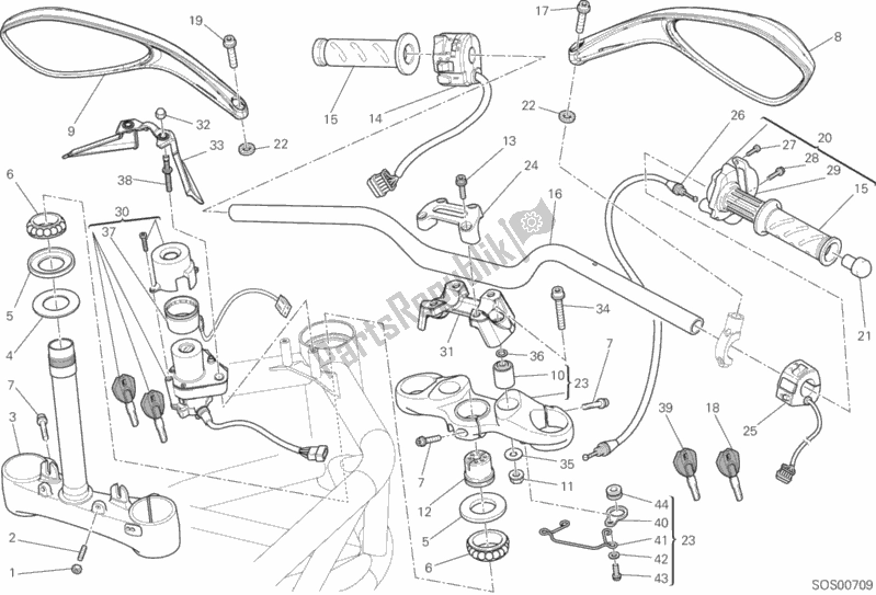 Tutte le parti per il Manubrio del Ducati Monster 795 2013