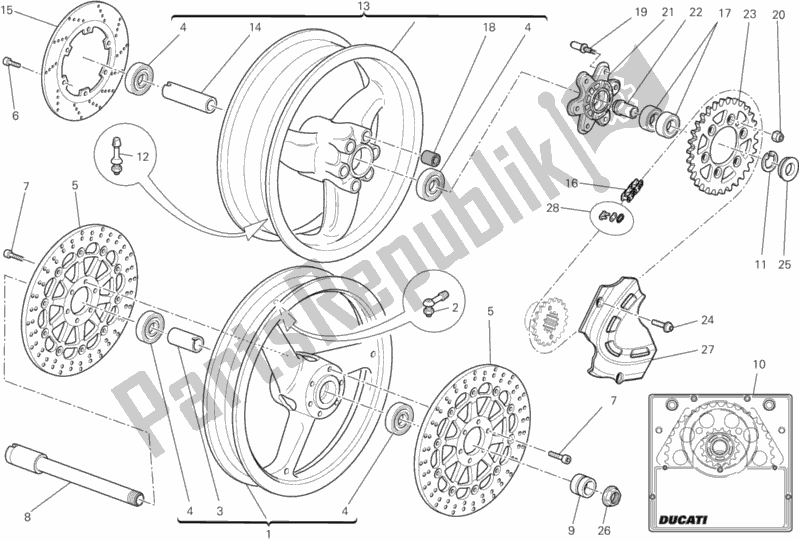 Tutte le parti per il Ruote del Ducati Monster 795 2013