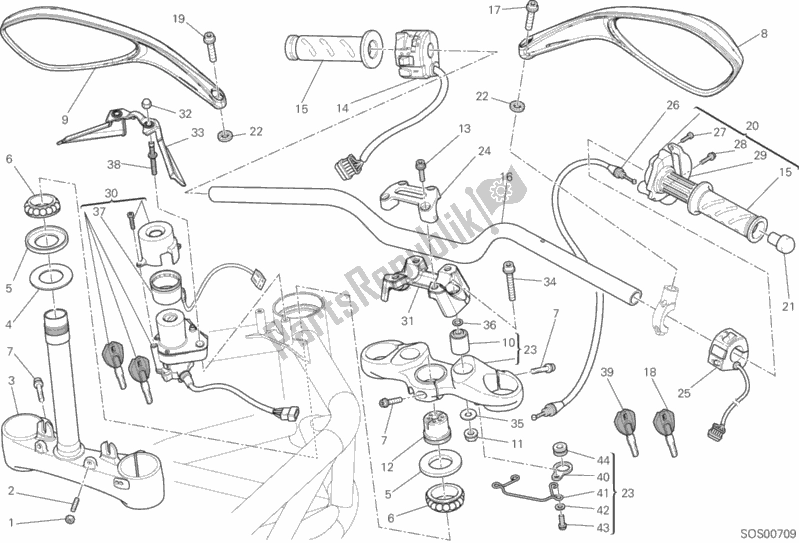Todas as partes de Guidão do Ducati Monster 795 2014